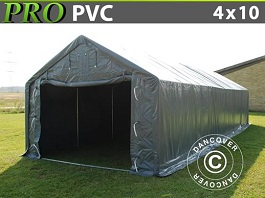 Lagertält PRO 4 x 10 x 2 x 3,1 m  PVC Grå                                                                                                                                                        Lagertält PRO 4 x 10 x 2 x 3,1 m  PVC Grå